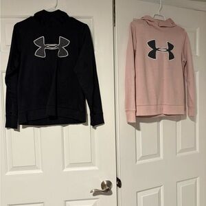 Under Armour Black and Pink Hoodie Performance Sweaters
